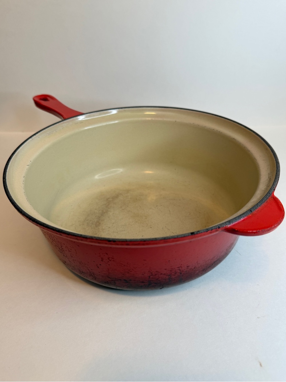 Le Creuset Red Enameled Cookware Pan with Cream Interior - Classic Skillet